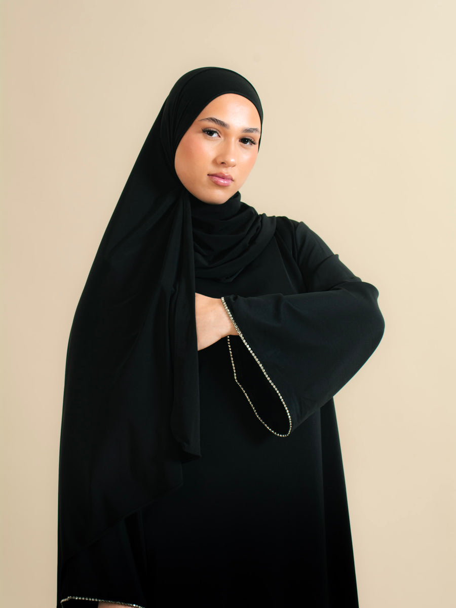 Abaya MYMYA Noir - Detail strass