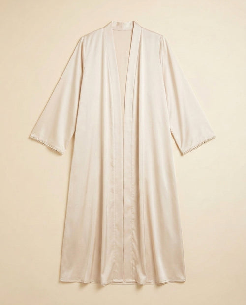 Abaya de Soirée Satin Ivoire - packshot