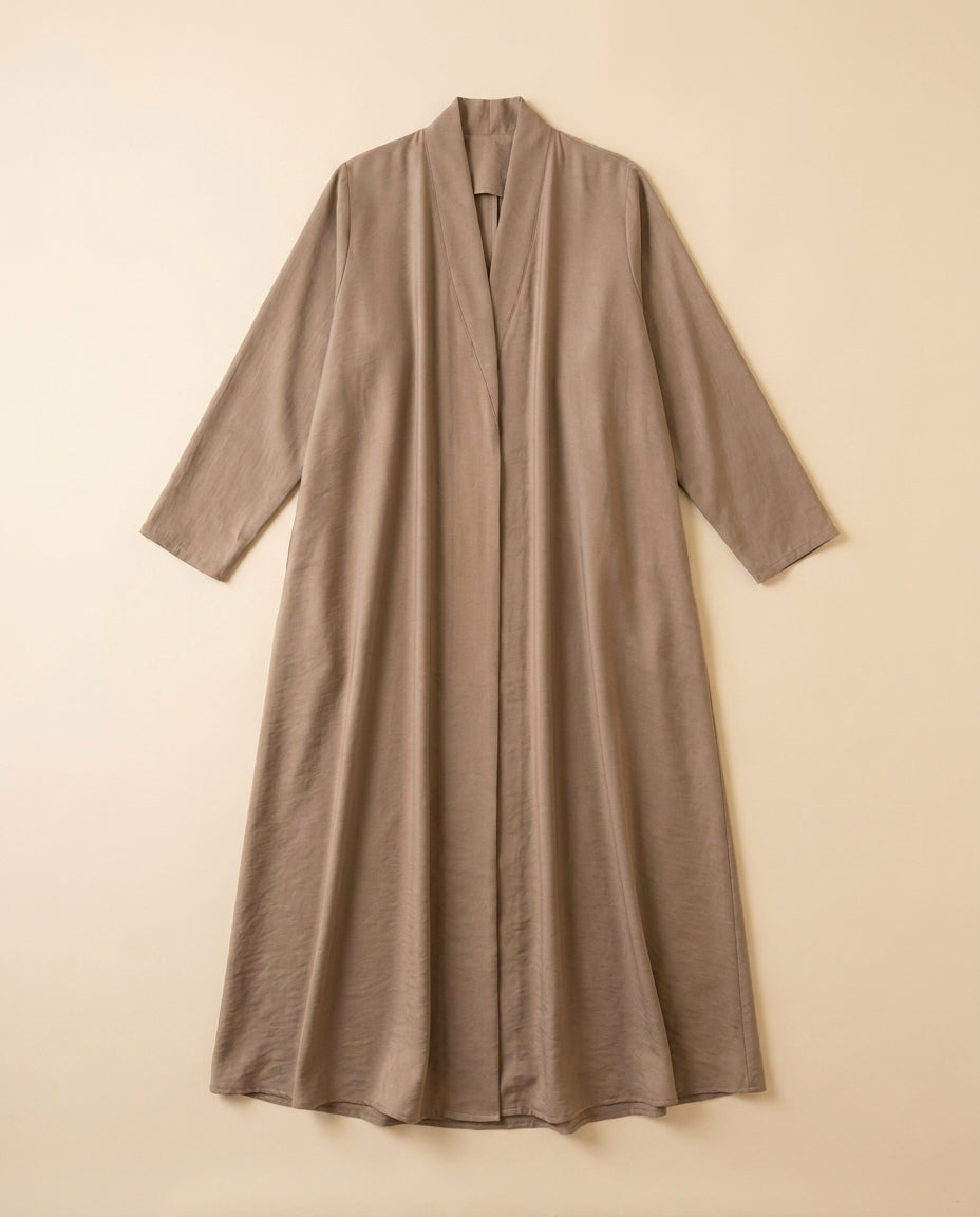 Taupe Satin Abaya
